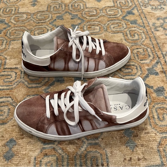 Casadei Tan & White Leather Sneakers | Size 39 - Picture 11 of 11